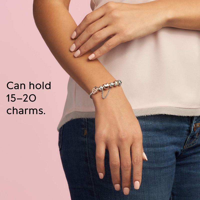 Pulseira Pandora Moments Heart Clasp Snake Chain 17,5 cm